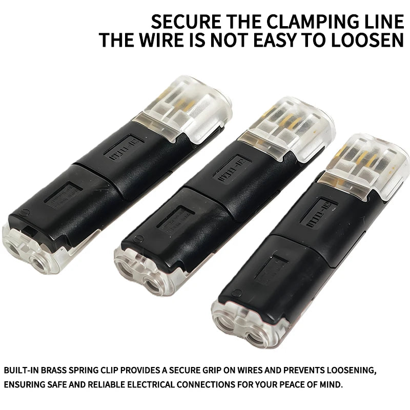 50 Pair Connector 2P Solder-Free Strip-Free Insulation Piercing Terminal Block, Quick Disconnect Plug for LED Cable
