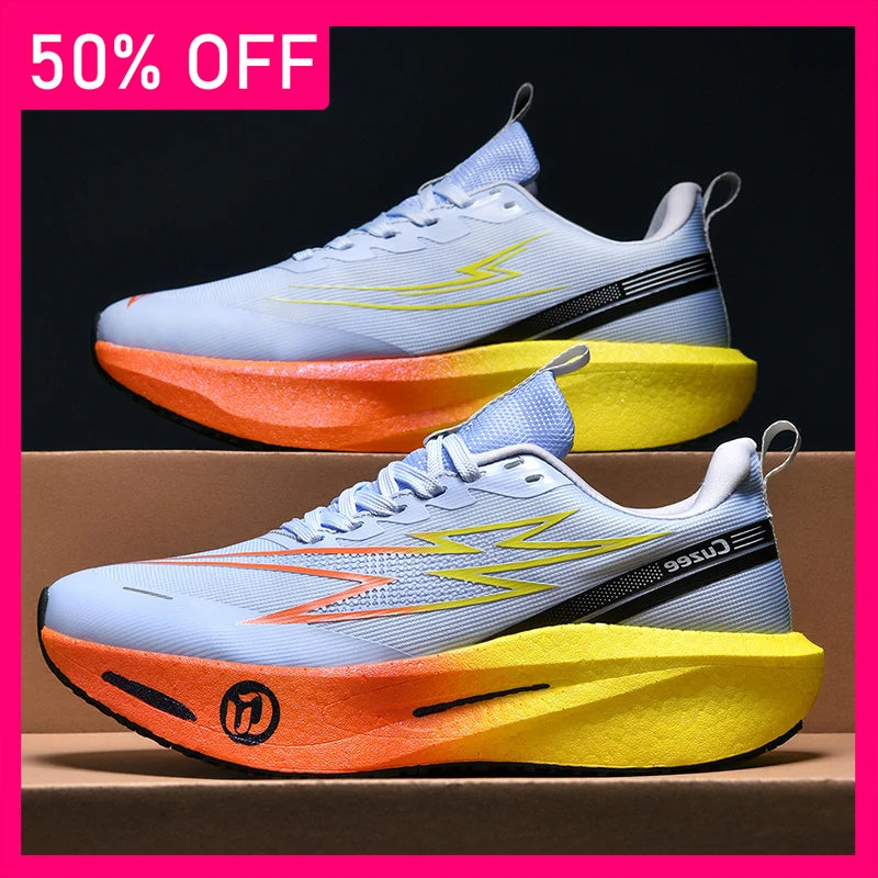 Unisex Sneakers Rebound Wear-resistant Shock-absorbing Thick Soled Fitness Shoes New Road Professional Running Training Shoes