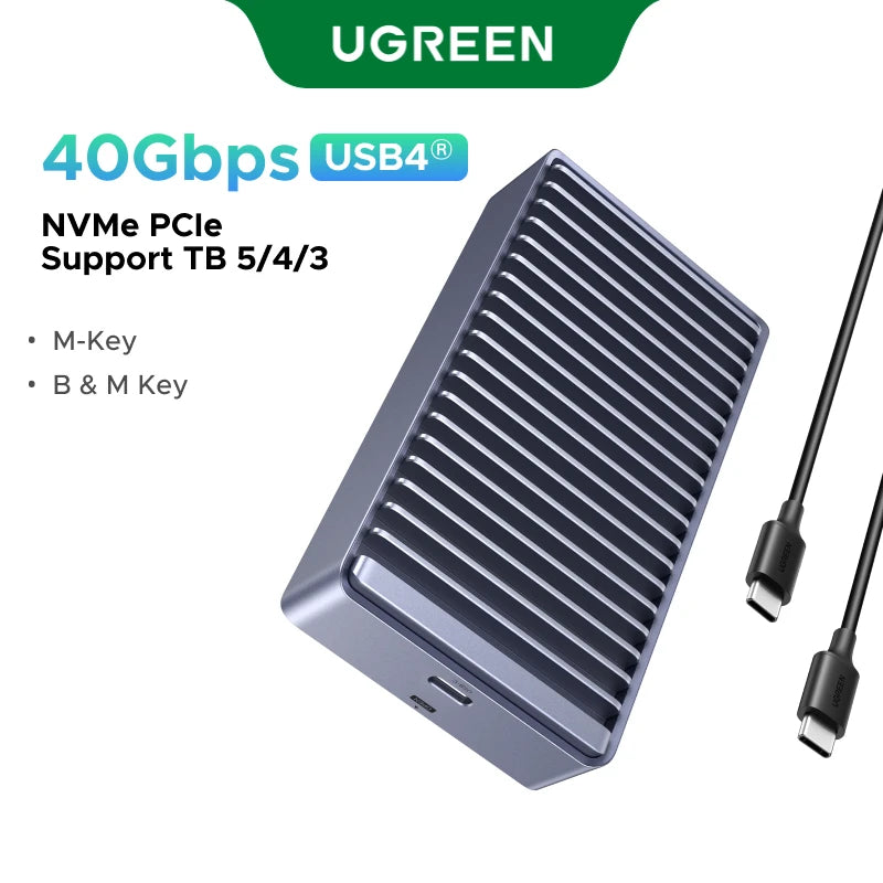 UGREEN 40Gbps M2 SSD Enclosure USB4 NVMe Case Compatible with Thunderbolt M.2 NVMe SSD Enclosure for Mac Mini M4 MacBook Pro