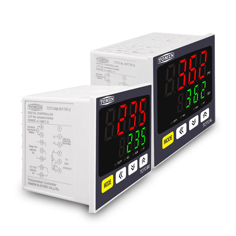 TOMZN Digital PID Thermostat Dual Output Universal Input Temperature Controller Regulator SSR Relay AC110-220V TOTC Series