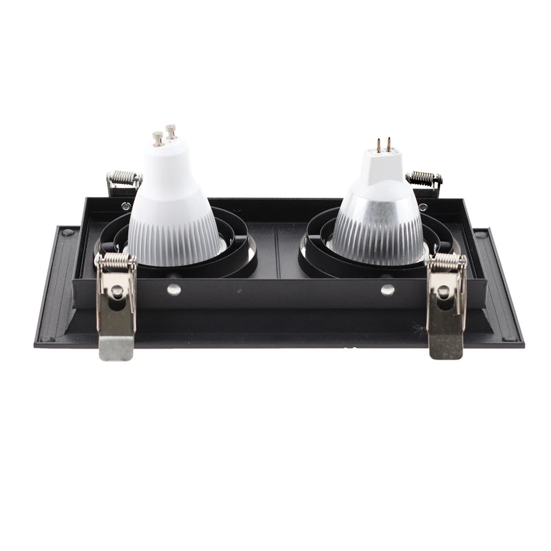 Square Recessed Downlight LED Ceiling Lamps Holder Adjustable GU10 MR16 Socket Spotlight Lamps Frame Bracket Fitting Home Decor