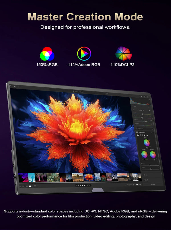 ម៉ូនីទ័រចល័ត Uperfect ទំហំ 15.6 អ៊ីញ 4K OLED អេក្រង់ 100% DCI-P3 អេក្រង់ 1MS ថែរក្សាភ្នែក កុំព្យូទ័រ 60hz សម្រាប់កុំព្យូទ័រយួរដៃ Mac NUC Mini PC VESA LS ជើងទម្រ