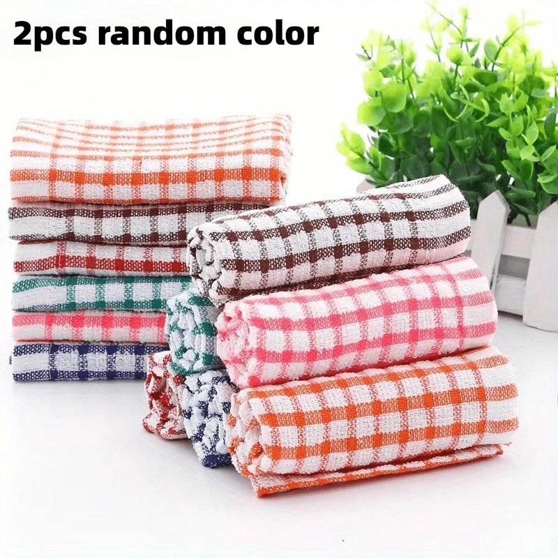1/2pcs Cotton Checkered Car wash cloth, Assorted Colors,Durable Washcloths, Reusable Dish Rags, Multi-Purpose.car wash towel