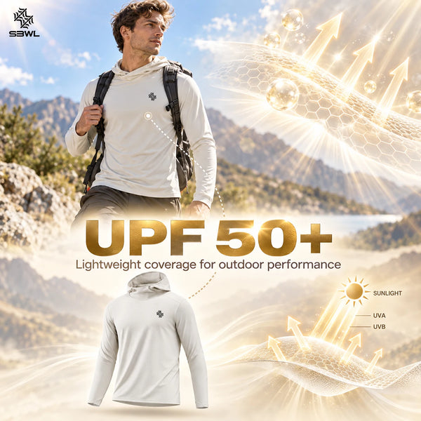 SBWL Women's/Man's Outdoor Mountaineering Sport T-Shirt Breathable Hooded Long-Sleeved Fitness Sweatshirt Tops for Summer/Autumn