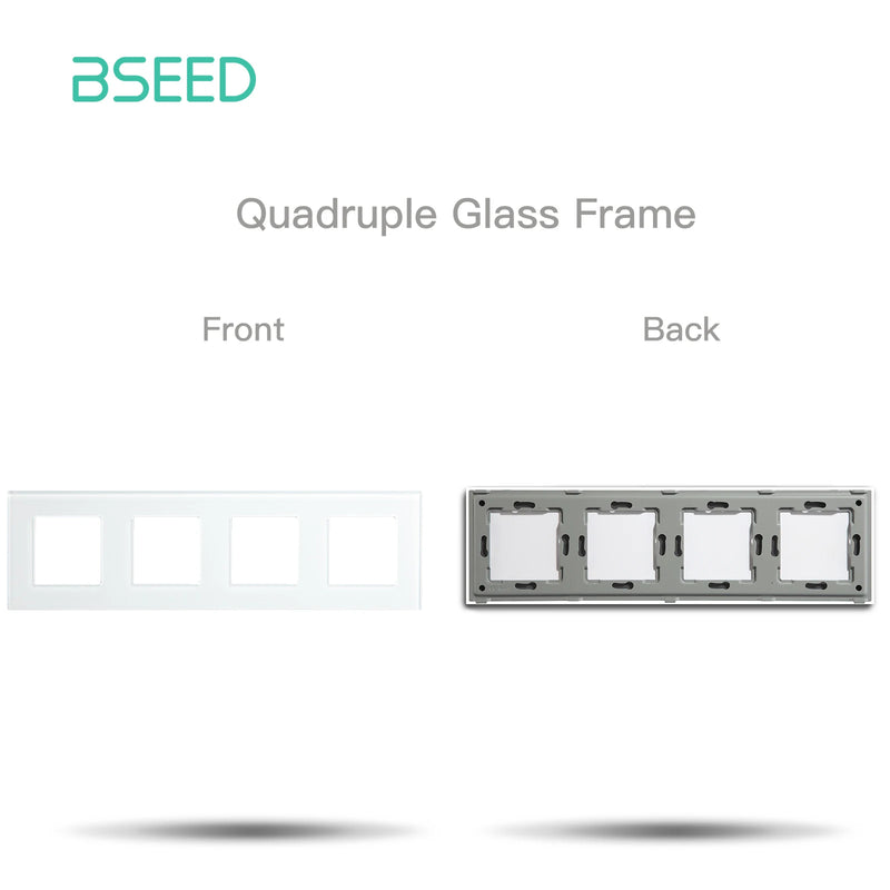 BSEED 1/2/3Gang 1/2Way Wall Button Switch Wall Power Socket Electrical Outlets Part Glass Frame DIY Module Part Free Combination