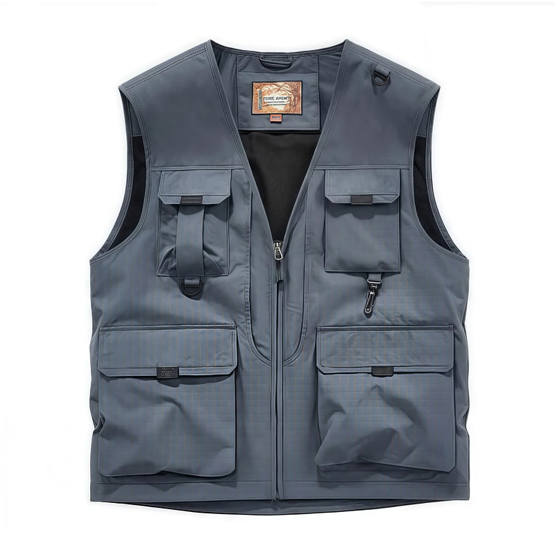 Men's 2025 Autumn Multi-Pocket Breathable Outdoor Casual Sports Sleeveless Jacket Fashion Photographer Design Fishing Vest