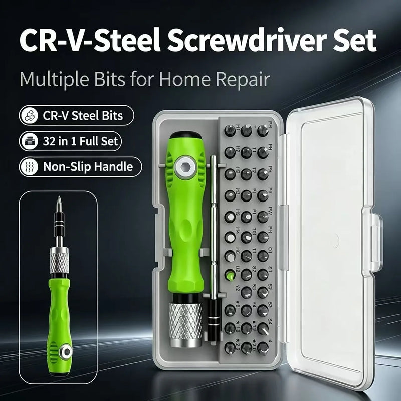 32 In One Multifunctional Manual Screwdriver, Mobile Phone Computer Product Maintenance and Disassembly Tool Set