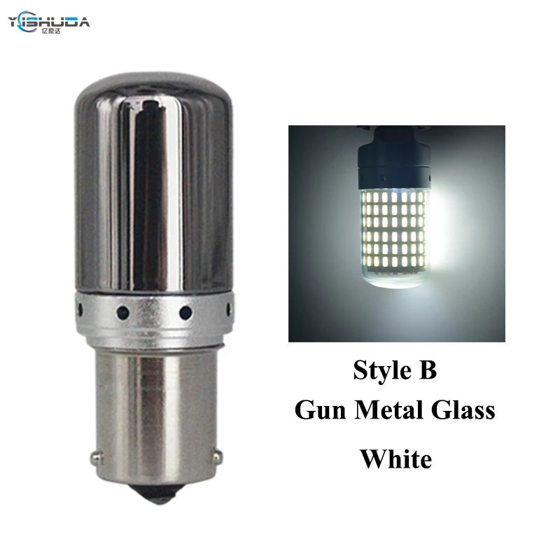 ភ្លើងសញ្ញាបត់រថយន្ត LED ជាសកល 2PCS 12V/24V ឌិកូដប្រឆាំងនឹងស្ត្រូបូស្កូប 1156 3014 144 ភ្លើងចំហៀង 157 ភ្លើងហ្វ្រាំង T20