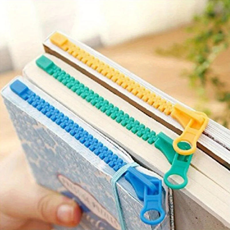 3pcs Innovative Zipper-Shaped Bookmark - Durable Plastic, Perfect for Everyday Office Use, Random colors, Bookmark