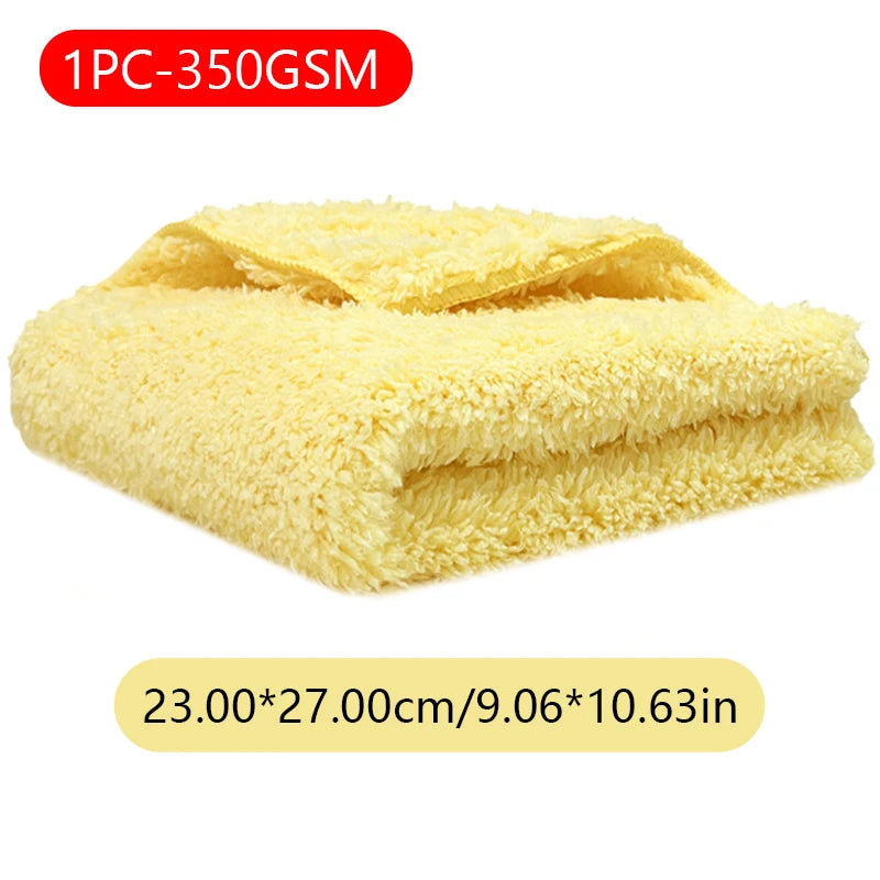 SEAMETAL 1/5PCS Edgeless Microfiber Auto Cleaning Towels Multifunctional Car Wash Towel Fast Dry Cloth Clean Rags 23x27/35x35cm
