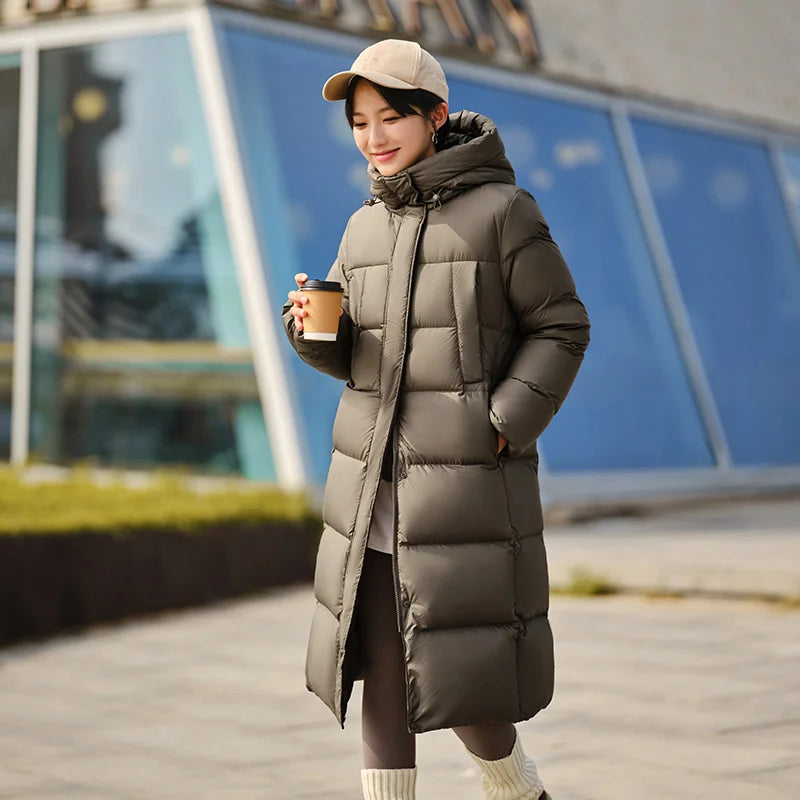 Semir Women Down Jacket Long Length 80 Percent Down Fill Water Repellent Windproof Thick Warm 2026 New Winter Daily Wear