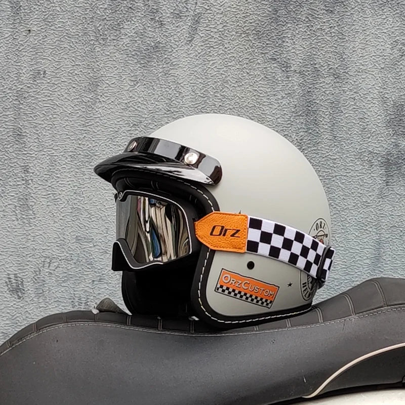 ORZ High-Quality Motorcycle Retro Helmet 3/4 Semi Covered Helmet Couple Scooter Cascos Para Moto Capacetes De Moto