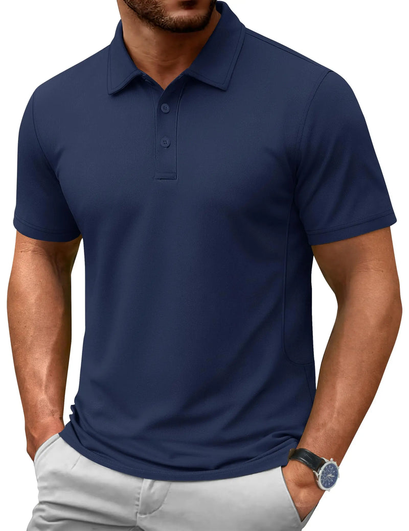 TACVASEN Summer 72% Cotton Polos T-shirts Mens Breathable Golf Polo T-Shirt Active Sport Hiking Tee Shirts Casual Work Tops Male