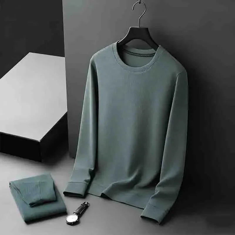 Fashion Men's Dusty  Crew Neck Long Sleeve Knit Top Slim Fit Casual Wear for Street Style & Commute