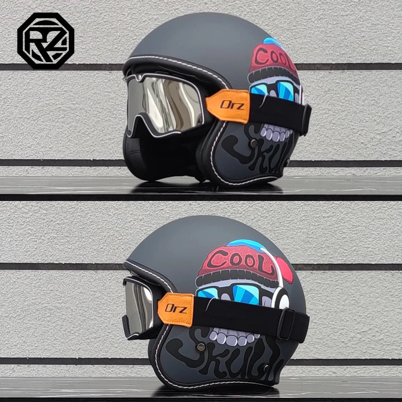 2025 High Quality Retro 3/4 Motorcycle Helmet Capacity de Moto Couple Half Helmet DOTcascos para Motos