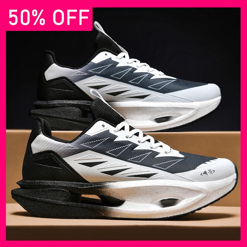 Unisex Sports Shoes Fashionable Lace Up Mesh Youth Training Shoes Outdoor Fitness Non Slip Thick Soled Running Shoes for Men