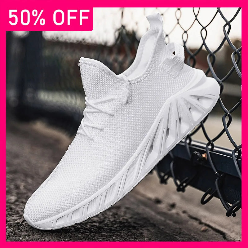 Men Sports Shoes Simple Mesh Breathable Outdoor Fitness Shoes New Soft Soled Anti Slip Rebound Comfortable Jogging Tennis Shoes