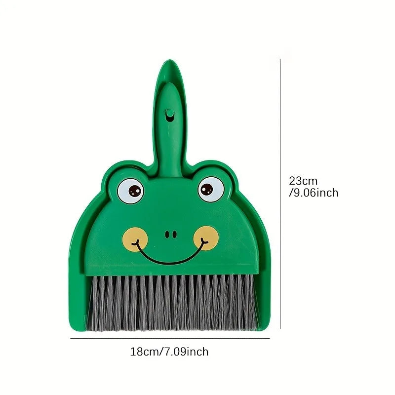 1set Small Dustpan Combination,Desktop Broom,Living Room Countertop Cleaning  (1 broom + 1 dustpan),Small animal pattern design