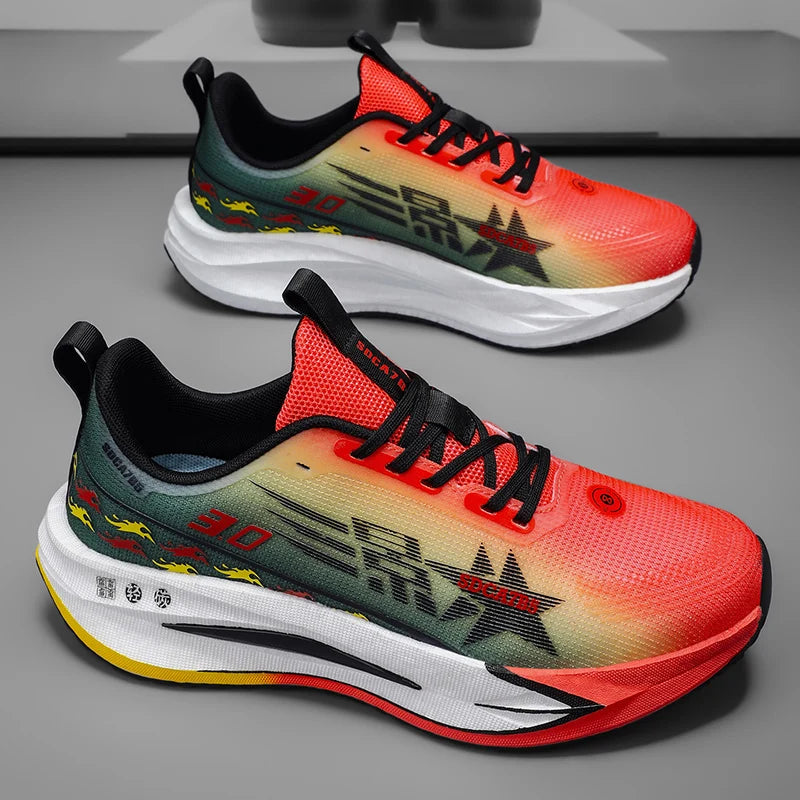 Mens Running Shoes 2025 New Mesh Breathable Daily Sports Trendy Lightweight Tennis Shoes Flat Comfortable Sneakers for Men