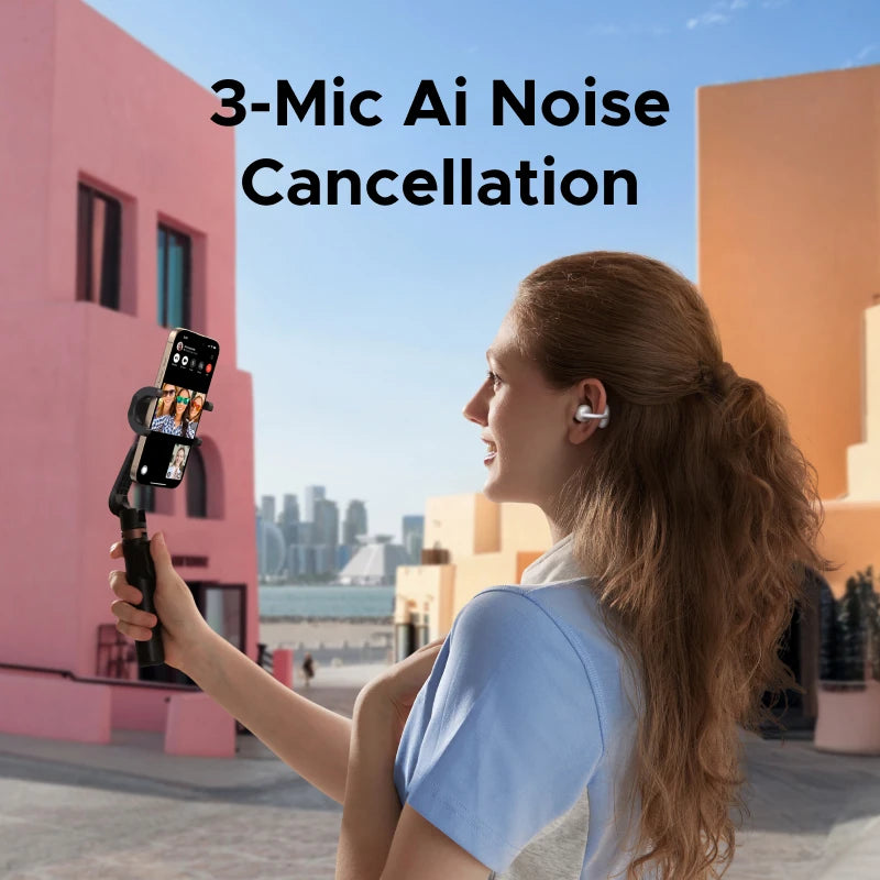 Open Ear Wireless Headphones 35hours Playtime Bluetooth Earphones ANC Active Noise Cancellation