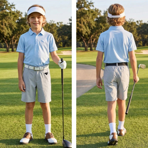 PGM Children's Golf T Shirt Boys Summer Short Sleeved Clothes Sunscreen Breathable Top YF899