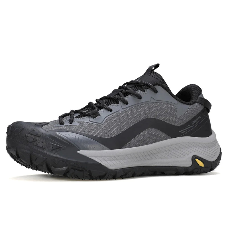 HUMTTO Breathable Non-slip Hiking Shoes for Men Outdoor Sports Shoes Leather Shock-absorbing Walking Sneakers Man Trekking Boots