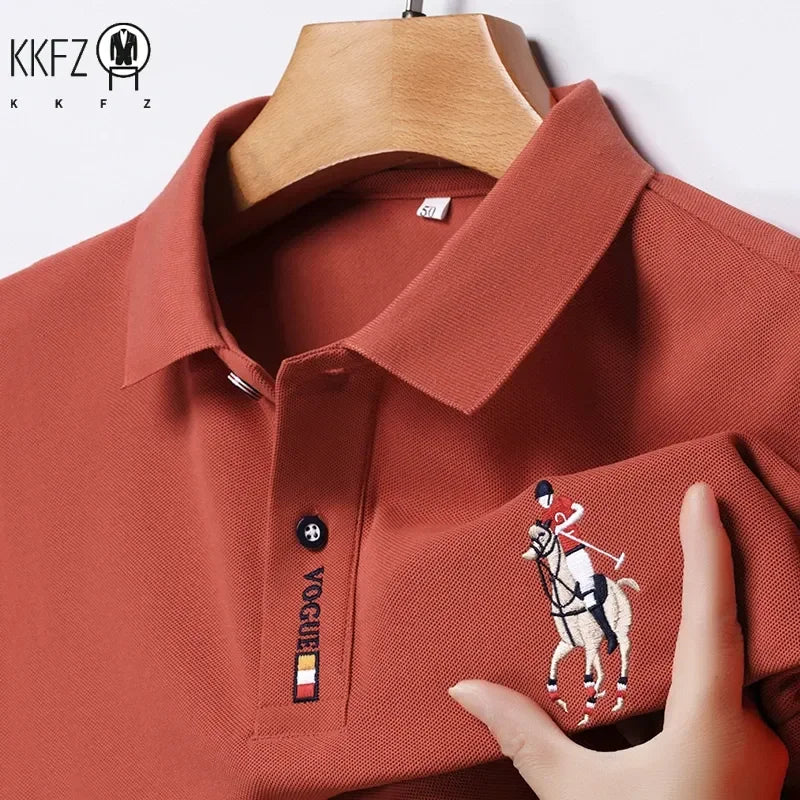 Men's Embroidered Casual Fashion Short Sleeved POLO Shirt Summer Comfortable Top