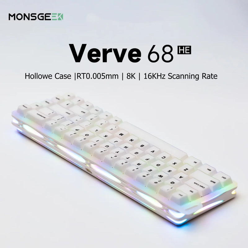 Akko x MonsGeek Verve 68 HE Keyboard 65% Layout RGB Magnetic Switch RT0.005mm 8K Polling Rate Custom Gaming Mechanical Keyboard