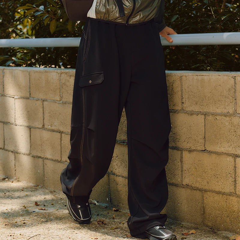 Semir Parachute Pants Loose Fit Men 2025 Winter Curved Leg Sporty Outdoor Casual Comfortable Trendy Bottoms