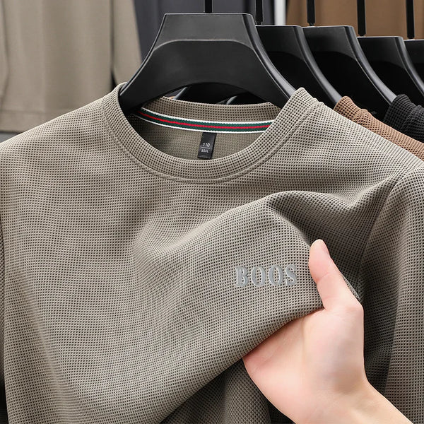 High Quality Man Long-Sleeved Sweatshirt Round Neck Letter Print Spring New Long-Sleeved T-Shirt Leisure Sports Fashion MensWear
