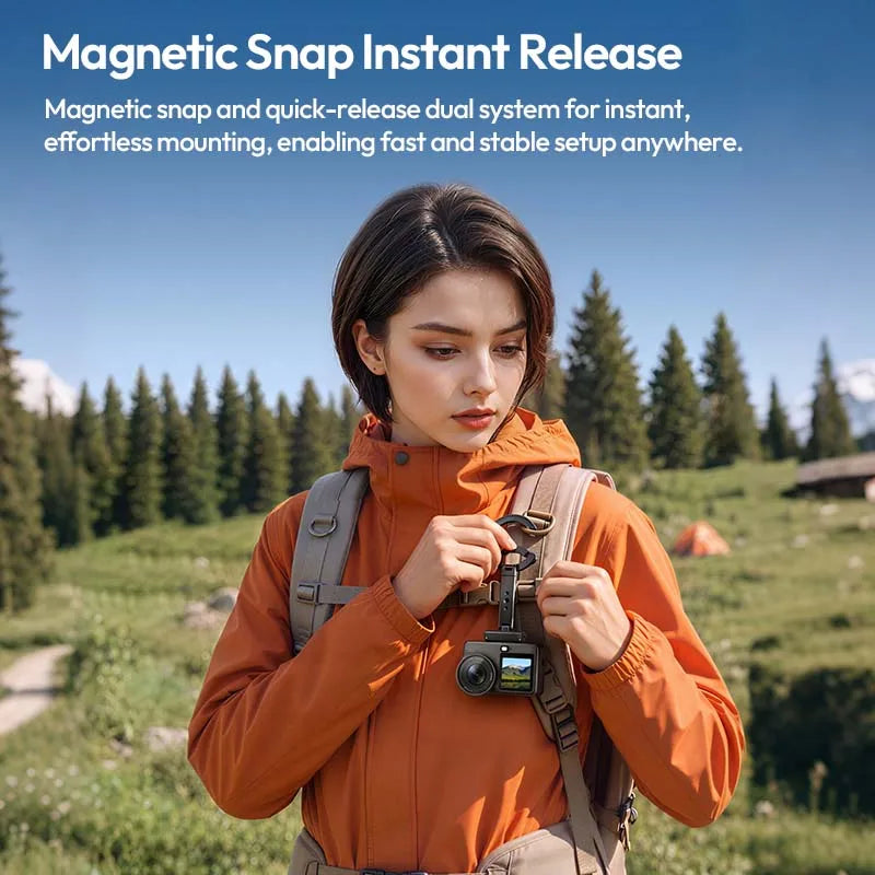 ជើងទ្រកាមេរ៉ា Ulanzi MA04 MagLock Quick-Release Mount សម្រាប់កាមេរ៉ា DJI Action 6 5 4 3 Action ដែលអាចទ្របានជាមួយវីស 1/4" Tripod Mount