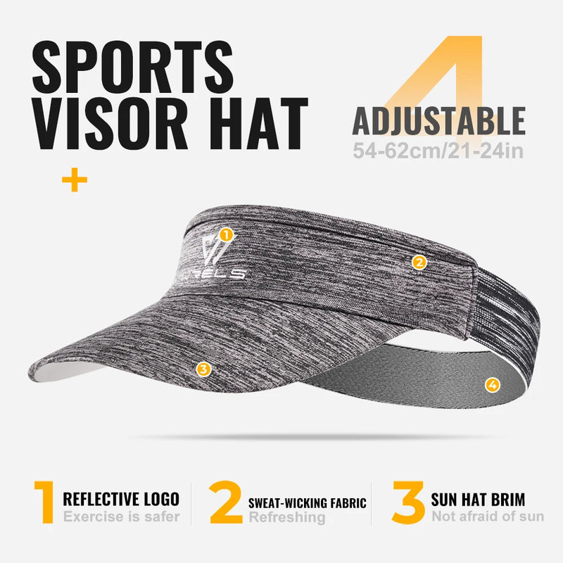 WRELS Sports Empty Top Baseball Cap Summer Sport Sun Visor Hats for Women and Men Quick Dry Elastic Sunscreen Tennis Golf Caps