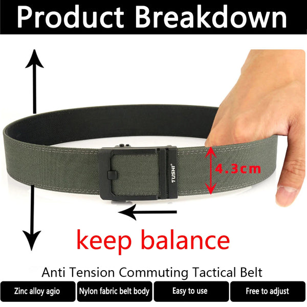 TUSHI belt Military Tactical Belt for Men Metal Automatic Buckle Thick Nylon Outdoor Hunting IPSC Gun Belt Casual Girdle Male