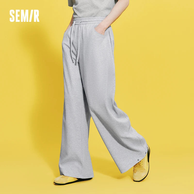 Semir Men Pants Knitted 2026 Wide Leg Diamond Soft Drape Urban Casual Everyday Style Soft Comfortable Daily Wear Trendy
