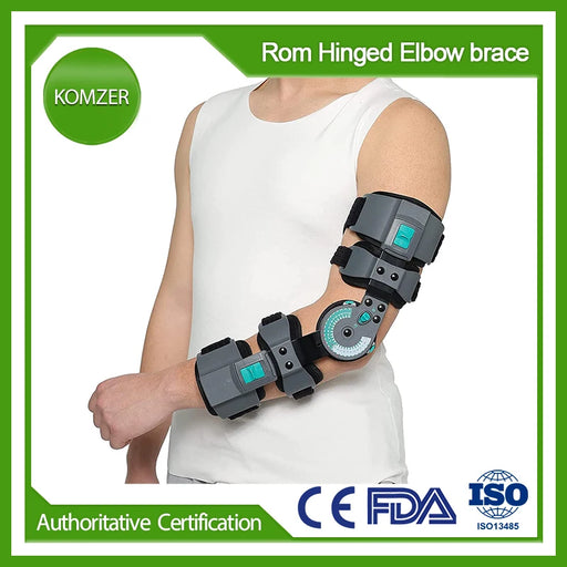 Hinged Elbow Brace Adjustable Telescoping ROM Post Op Arm Splint Stabilizer Surgery Injury Recovery Pain Relief for Men & Women
