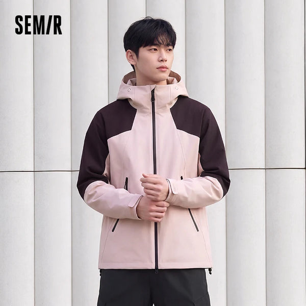 អាវក្រៅបុរស Semir ការពារទឹក ការពារខ្យល់ មានមួក ខ្យល់ចេញចូលបាន ប្រើប្រាស់បានយូរ ងាយស្រួលពាក់ក្រៅផ្ទះ ធម្មតា រដូវស្លឹកឈើជ្រុះ ពាក់ប្រចាំថ្ងៃ 2026