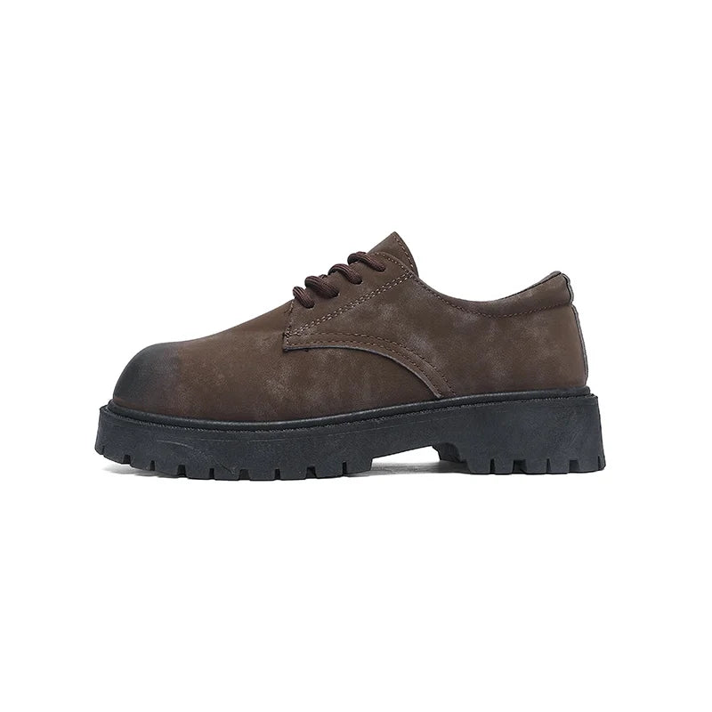 Men's retro thick-sole casual shoes Four seasons breathable soft-sole outdoor walking shoes fashion youth business visitor shoes