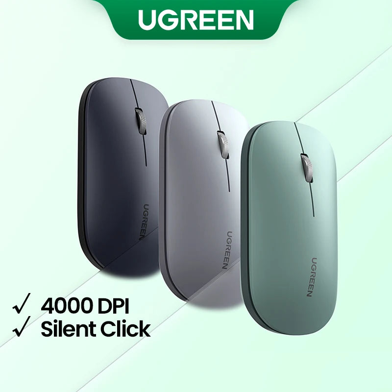 UGREEN Silm Wireless Mouse  Bluetooth 2.4G 4000 DPI  Silent Click For MacBook Pro M1 M2 iPad Tablet Computer Laptop PC