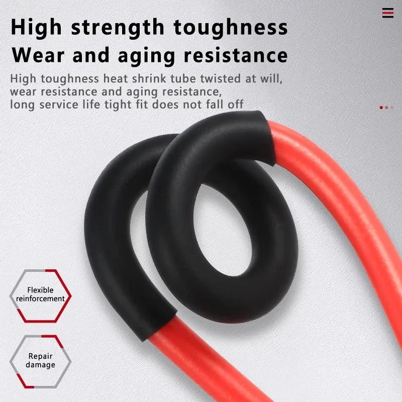 50Meters 3:1 Dual Wall Heat Shrink Tubing – Black Adhesive Lined Polyolefin Cable Sleeve for Waterproof Insulation, Wire Repair