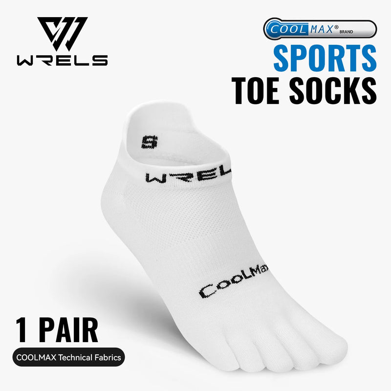 WRELS 1/2/3pairs COOLMAX Toe Socks Breathable Five Finger Socks Athletic Hiking Running Soft Comfortable Moisture Wicking Socks