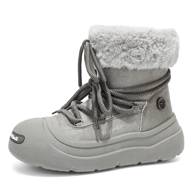 Men women's padded casual snow boots winter new warm plush high-top cotton boots couples outdoor anti-slip fashion walking boots