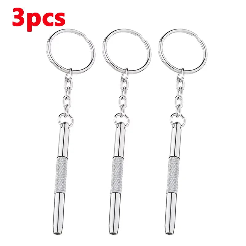 Steel Glasses Screwdriver Eyeglass Screwdriver Watch Repair Kit with Keychain Portable Hand Tools Precision Screwdriver Tools