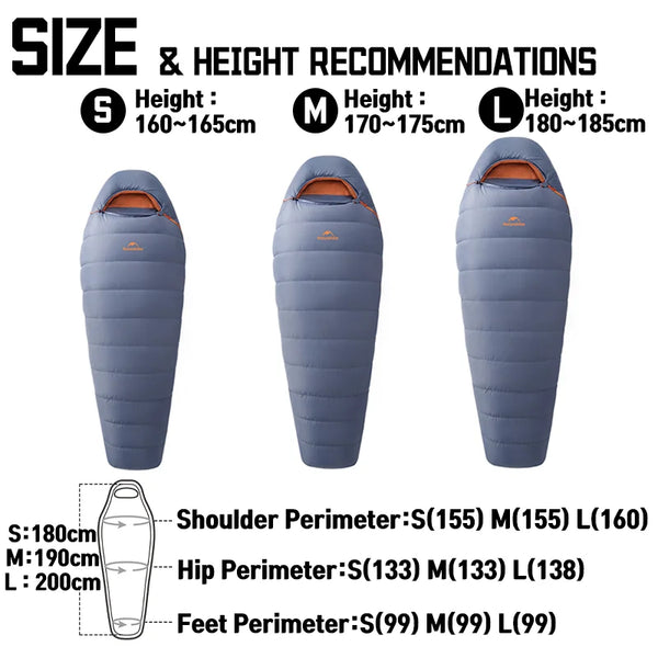 កាបូបគេង Naturehike Snowbird AIR ឆ្នាំ 2026 ប្រភេទថ្មី ធ្វើពីរោមទា សម្រាប់បោះតង់ ទម្ងន់ស្រាលខ្លាំង អាចបង្ហាប់បាន សម្ភារៈក្តៅ សម្រាប់ដើរលេងក្នុងព្រៃ