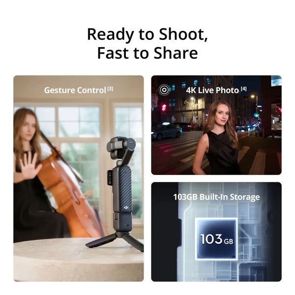 DJI Osmo Pocket 4P Dual-Lens Cinematic Pocket Gimbal Camera Enhanced 1-Inch CMOS & 17-Stop Dynamic Range