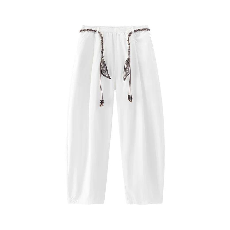 Semir Women Pants Retro Loose Curved Wide Leg Long Pants 2026 Summer Slim Elastic Waist Casual