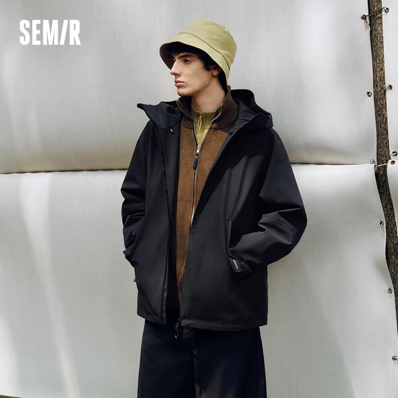 Semir Men Jacket Waterproof Windproof Hooded Breathable Durable Outdoor Utility Casual Autumn Outerwear Daily Wear 2026