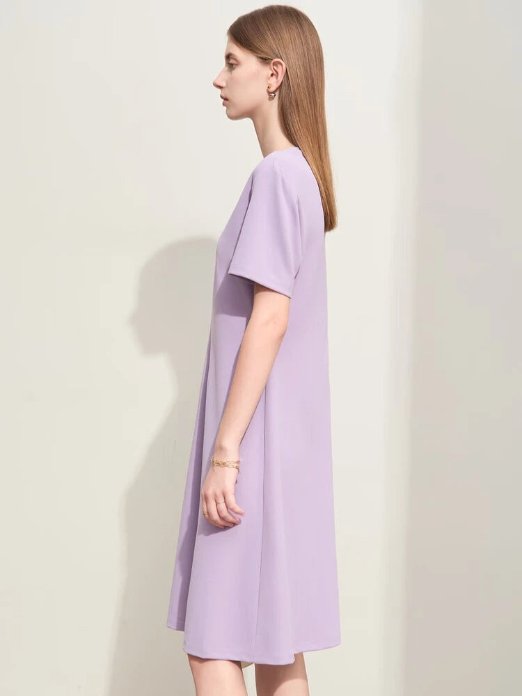 រ៉ូប Amii Minimalism រដូវក្តៅឆ្នាំ ២០២៦ សម្រាប់ស្ត្រី រ៉ូបខ្លីក V ថ្មី ស្ដើង មីឌី ស្លីម ប៉ាក់ រ៉ូបសម្រាប់ស្ត្រី 12422004