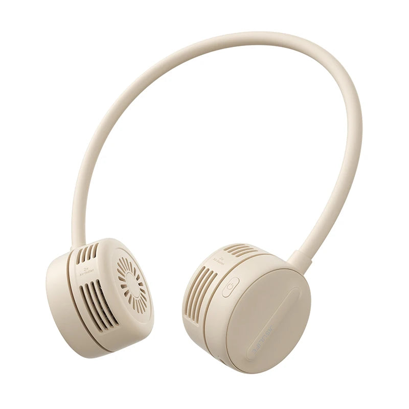 JISULIFE USB Portable Neck Fan 360°Adjustable Bladeless Neck Fan USB Rechargeable Flexible Hose Hands Free Fan Around Neck