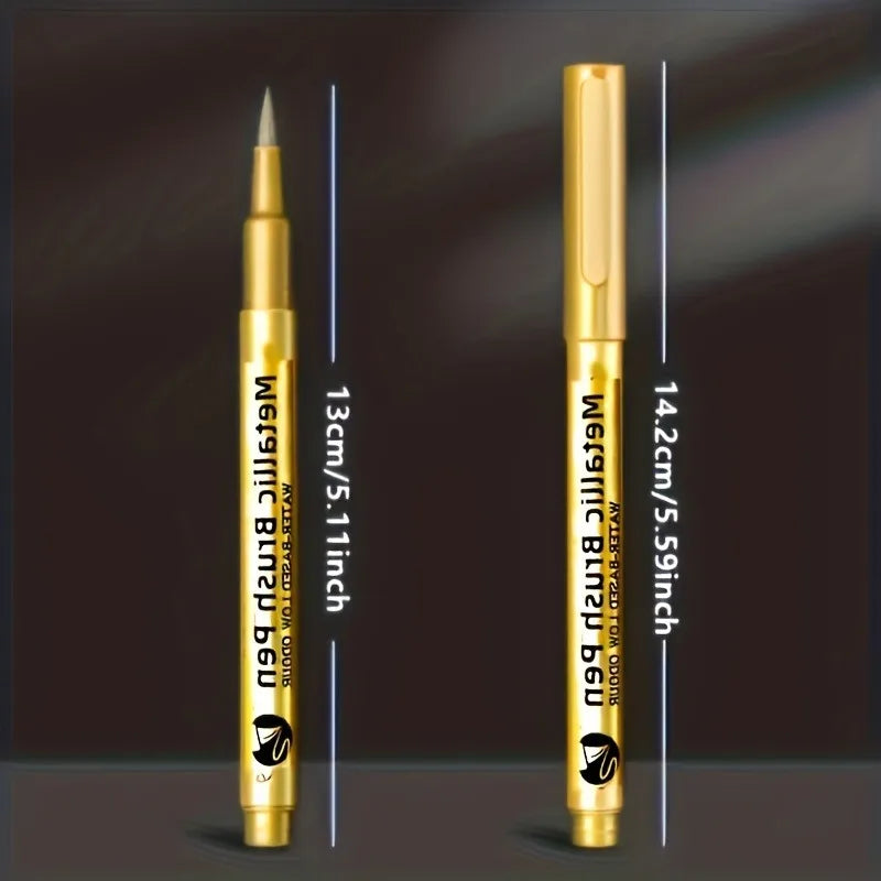 1/2Pcs Golden and Silvery Permanent Markers, for Painting, Stone Craft Gel Pen Art Products, Suitable for Glass,Ceramic.