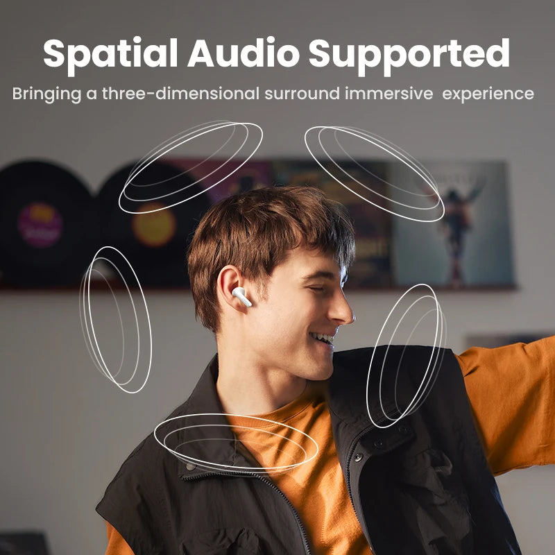 UGREEN ANC Semi-open TWS Adaptive Active Noise Cancelling Earbuds LDAC Hi-Res Audio Wireless Bluetooth Earphones Headphones